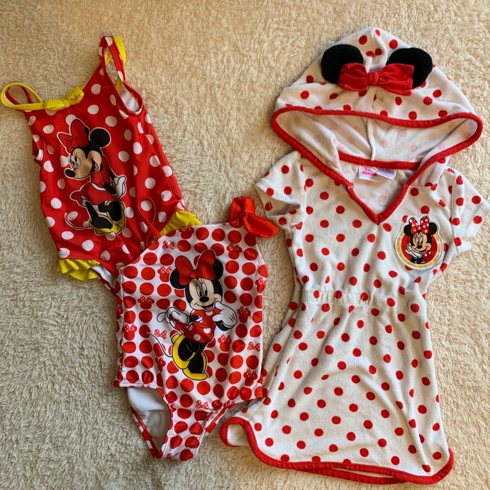 Minnie Mouse One Piece Swim Suits & Cover Up